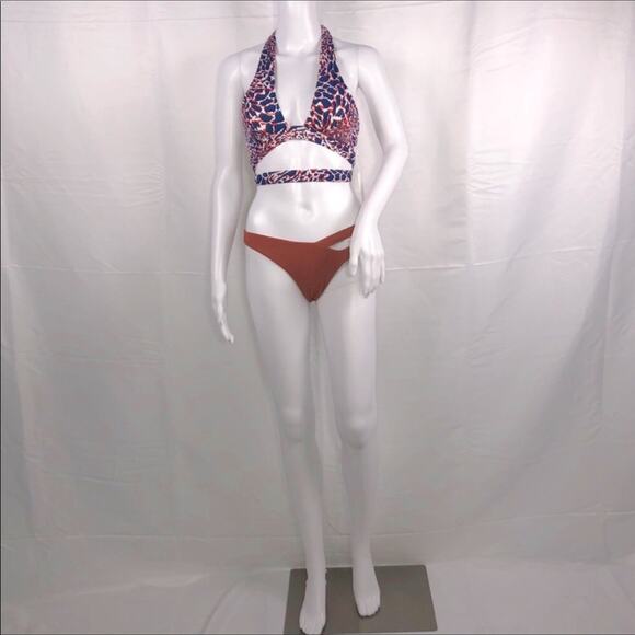 Kopper&Zink Wild Thing Strappy Halter Top & Rib Terracotta Side Strap Bottom SzM - Picture 8 of 16